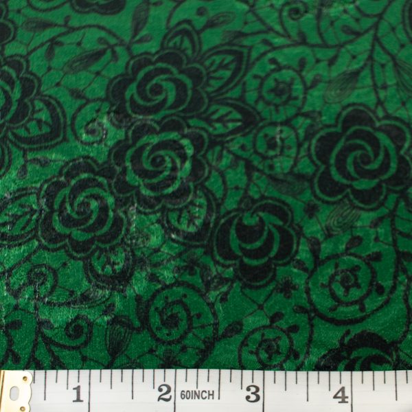 Polyester w/ Black Roses and Swirls - Image 2