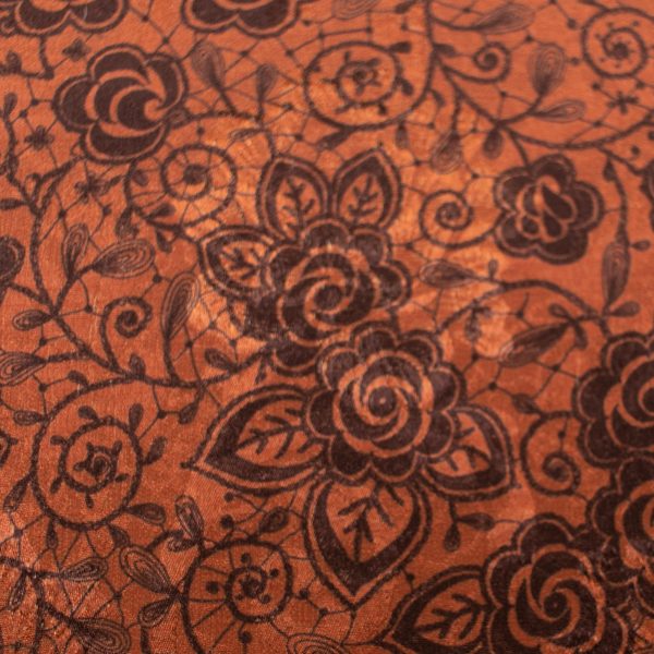 Polyester w/ Black Roses and Swirls - Image 3