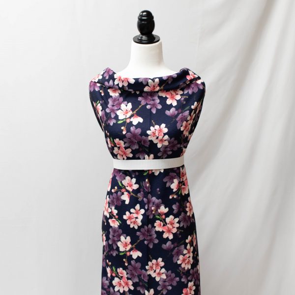 Pink & Navy Floral Polyester