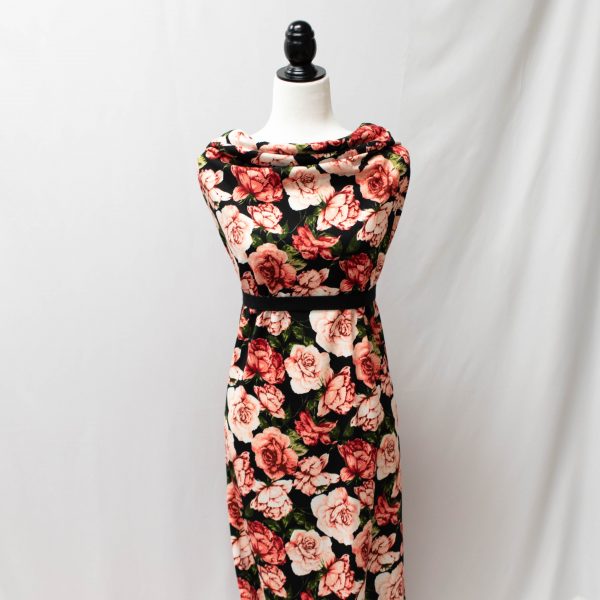 Liverpool Black w/Red Floral