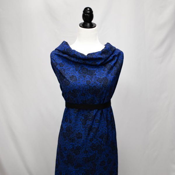 Polyester w/ Black Roses and Swirls