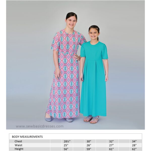 Youth/Tween Basic Cape (optional) Dress Pattern