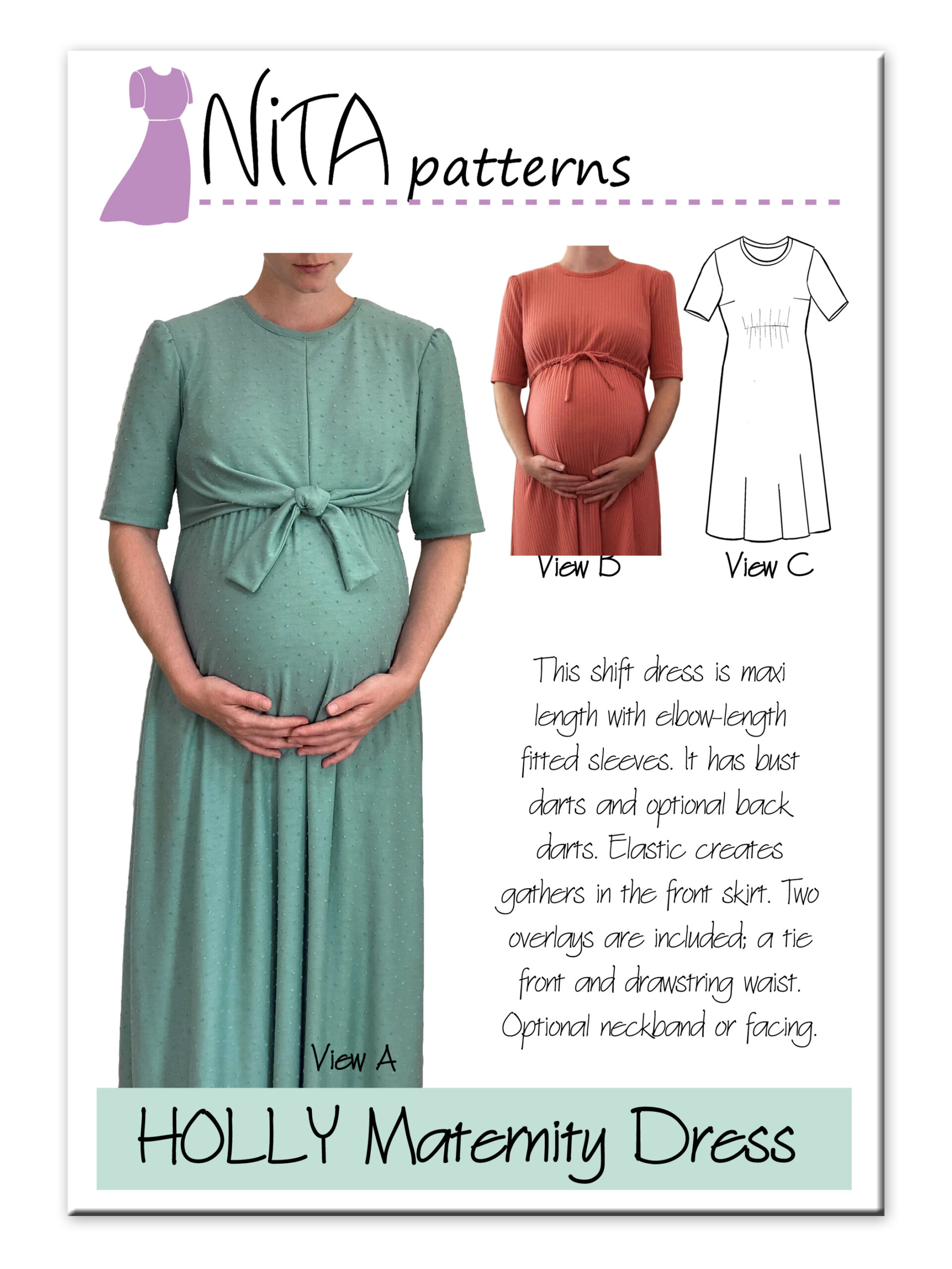 Holly Maternity Dress Pattern Elegant Fabrics