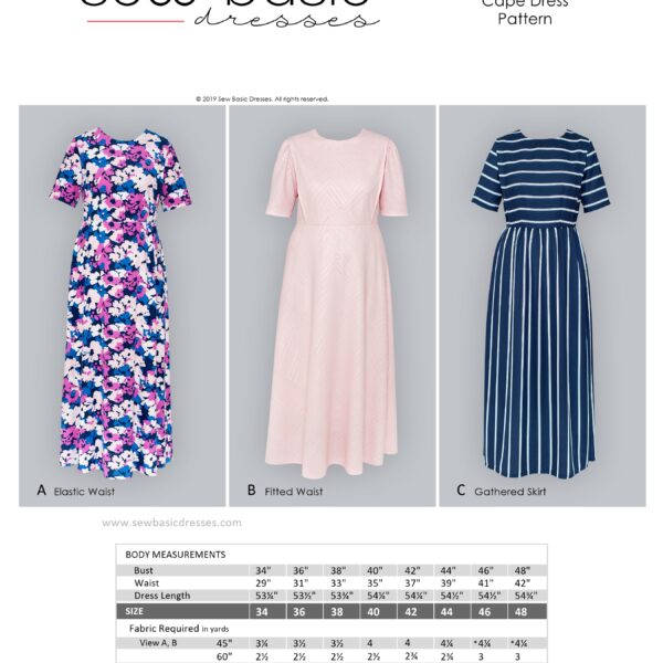 Women's Cape Dress Pattern