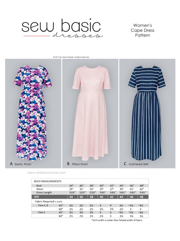 Women's Cape Dress Pattern
