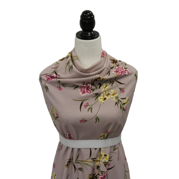 Techno Crepe -Light Pink w/ Hot Pink & Yellow Iris Floral