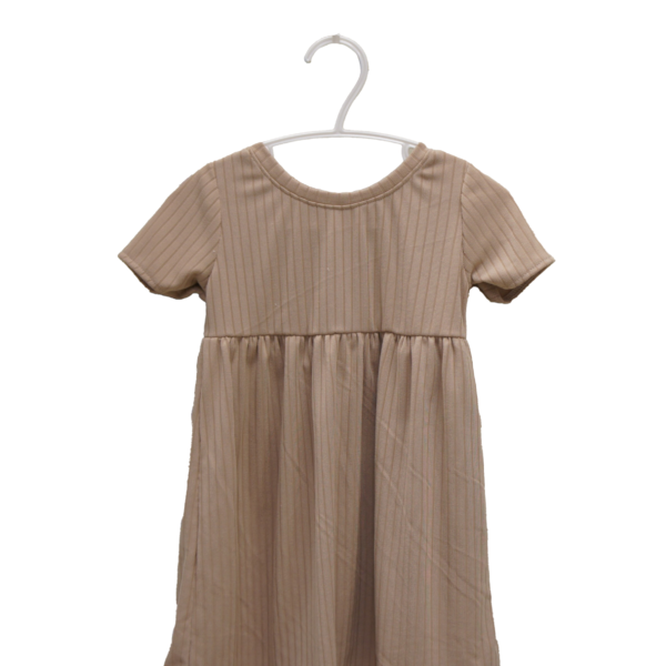 Rib Knit Dresses -Tan