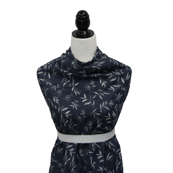 Denim Leaf Print