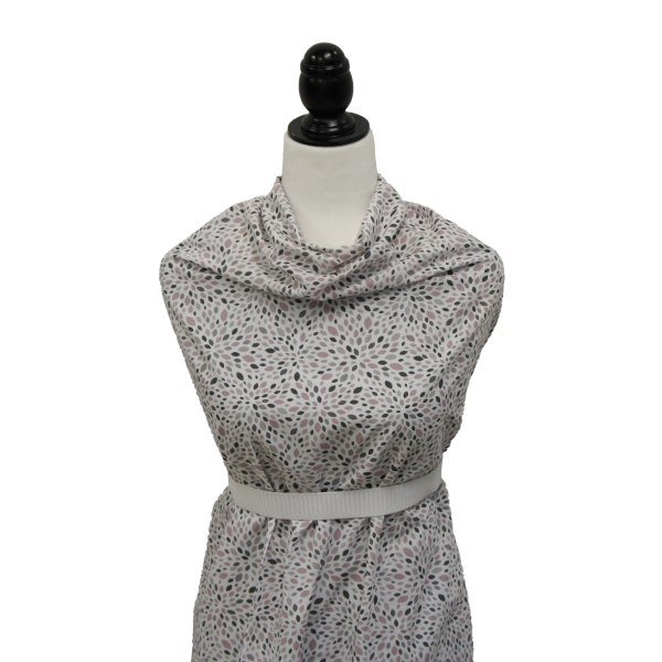 Poly Cotton -Grey/Pink Starburst