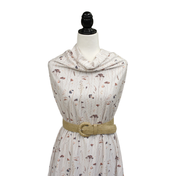 Cream w/ Taupe & Blue Floral