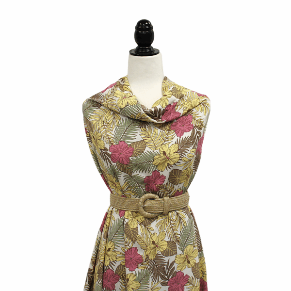 Rayon Pink & Yellow Hawaiian Print