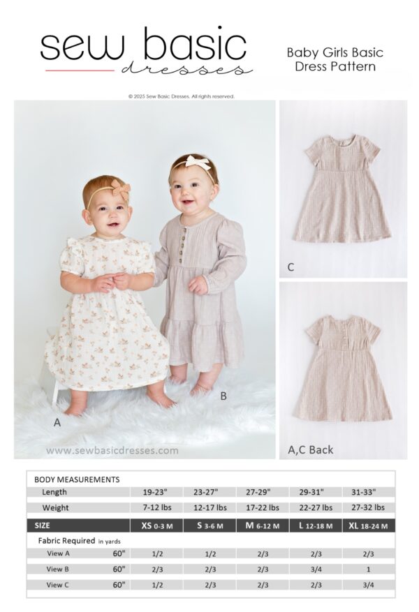 Sew Basic Baby Girls Basic Dress Pattern