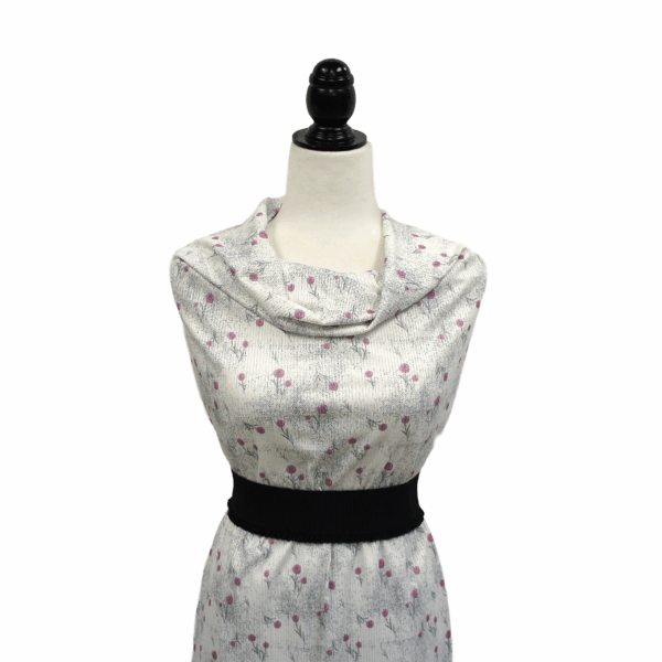 Beth's  White Rib w/ Sm Pink Rose