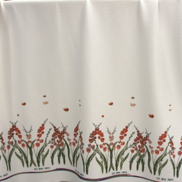 Beth's White Rib w/ Rust Floral Border - Image 3