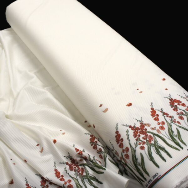 Beth's White Rib w/ Rust Floral Border - Image 2