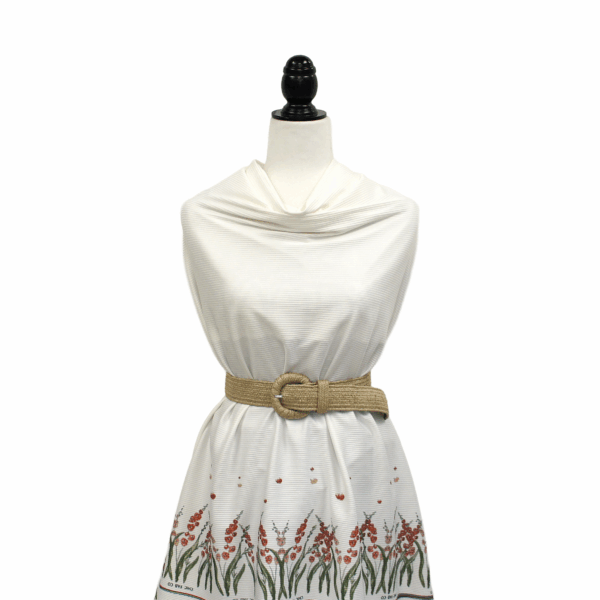 Beth's White Rib w/ Rust Floral Border