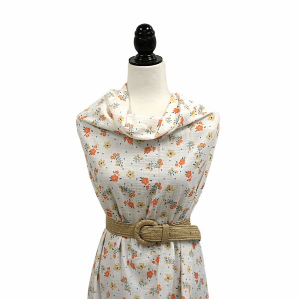 Cotton Gauze - Orange Floral
